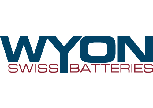 blau rotes Logo von Wyon Swiss Batteries